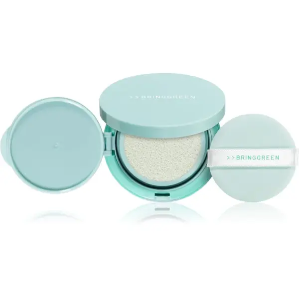 BRINGGREEN Tea Tree Cica Tone Up Sun Cushion ľahký ochranný fluid s aplikátorom SPF 50+ 15 g
