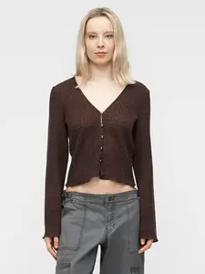 ONLY Kardigán 'ONLILSE'  tmavohnedá