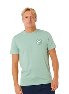 Rip curl pánské tričko Pacific Rinse Stacked Aloe | Zelená | Velikost XL | 100% bavlna
