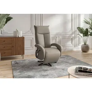 Sit & More KŘESLO, kůže, šedá