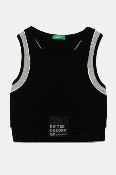 Dětský top United Colors of Benetton černá barva, 3P4ZCH01U