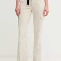 Kalhoty Guess dámské, béžová barva, high waist, W5GA1B W93CL