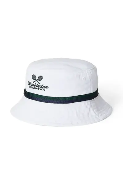 Dětský bavlněný klobouk Polo Ralph Lauren Wimbledon Collection bílá barva, 323970406001