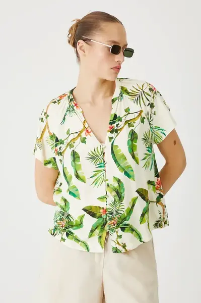 Halenka Medicine dámská, béžová barva, vzorovaná