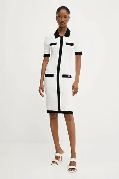 Šaty Karl Lagerfeld bílá barva, mini, přiléhavé, A3W13036
