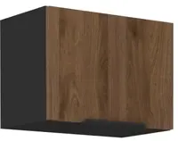 Horná výklopná kuchynská skrinka Monza, 50 cm, orech/čierna%