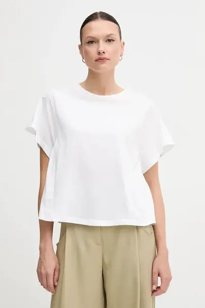 Bavlněné tričko United Colors of Benetton dámské, bílá barva, 3U53D109U