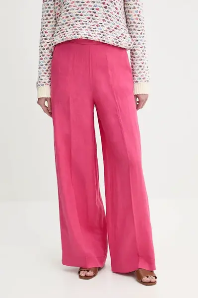 Lněné kalhoty United Colors of Benetton