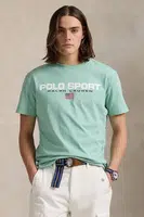 Bavlněné tričko Polo Ralph Lauren pánské, modrá barva, s potiskem, 710880627