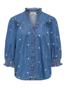 ONLY Blúzka 'ONLRAYA DAISY'  modrá denim / žltá / biela