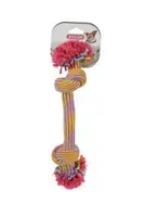 Hračka pes přetahovadlo barevné 2 uzly 30cm Zolux