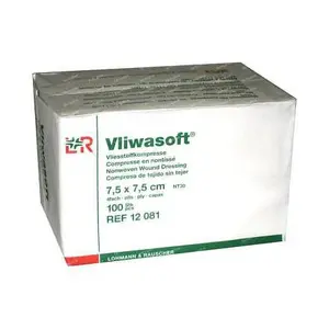 Kompresy Vliwasoft Nesterilní 7,5x7,5cm,4 vrstvy,netkaný textil,100ks