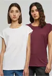 Dámské tričkoUrban Classics - 2 balení bílá/třešeň