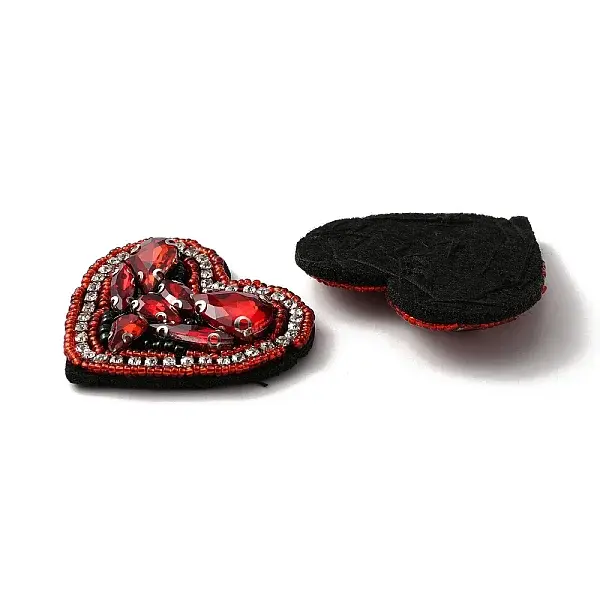 Heart Shape Rhinestone Appliques