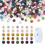 DIY Flat Round with Letter Beads Bracelets Making Kits