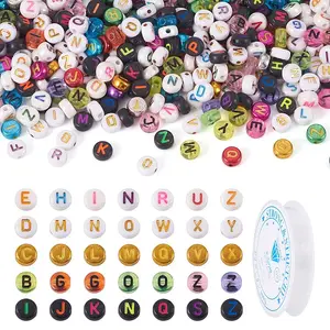 DIY Flat Round with Letter Beads Bracelets Making Kits