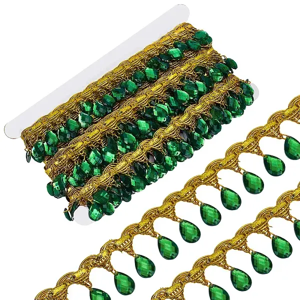 Polyester Lace Ribbon with Plastic Charms Tassel