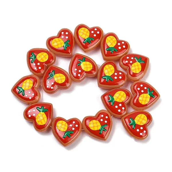 Handmade Heart Lampwork Beads Strands