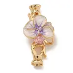 Brass Micro Pave Clear Cubic Zirconia Fold Over Clasps