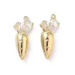 Brass Micro Pave Cubic Zirconia Pendants