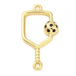 Brass Black Enamel Connector Charms