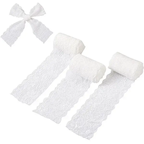 3 Bags 3 Style Polyamide Yarns Stretch Elastic Lace Trim