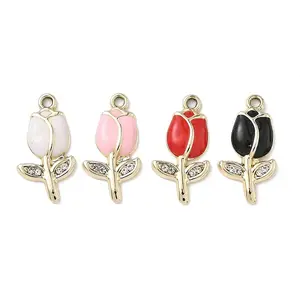 Alloy Enamel Rhinestone Pendants