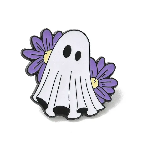Hallowmas Ghost Enamel Lapel Pin Backs