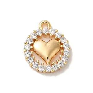 Brass Micro Pave Clear Cubic Zirconia Pendants