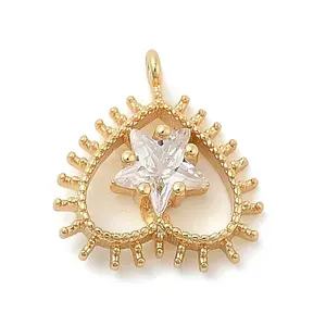 Brass Micro Pave Cubic Zirconia Pendants