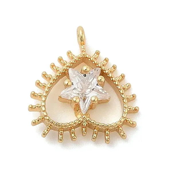 Brass Micro Pave Cubic Zirconia Pendants