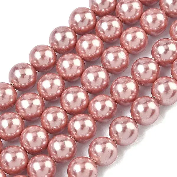 Electroplated Shell Pearl Beads Strands
