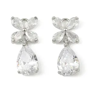 Brass Micro Pave Cubic Zirconia Pendants