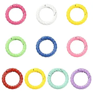 10Pcs Spray Painted Alloy Spring Gate Rings
