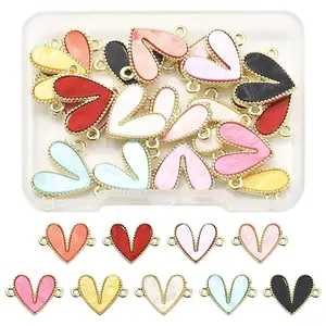 18Pcs 9 Colors Alloy Acrylic Connector Charms