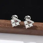 925 Sterling Silver Clear Cubic Zirconia Stud Earrings