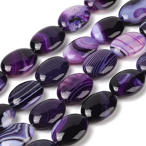 Natural Striped Agate/Banded Agate Beads Strands