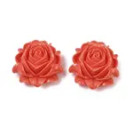 Synthetic Coral Dyed Carved Links