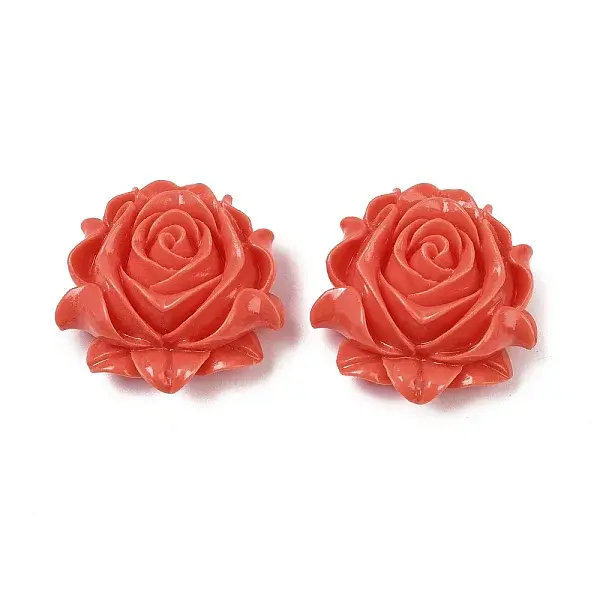 Synthetic Coral Dyed Carved Links