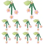 10Pcs Glass Seed Beaded Flower Pendants