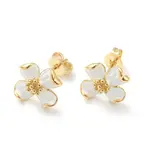 Brass Enamel Stud Earrings