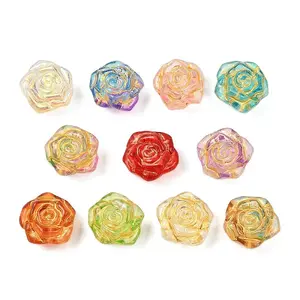 Baking Paint and Golden Metal Enlaced Glass Beads