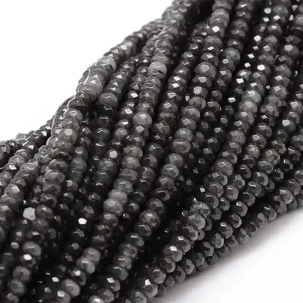 Dyed Natural Malaysia Jade Rondelle Beads Strands