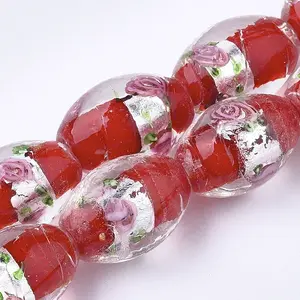 Handmade Silver Foil Glass Lampwork Beads