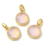 Rack Plating Brass with Synthetic Opal Pendants