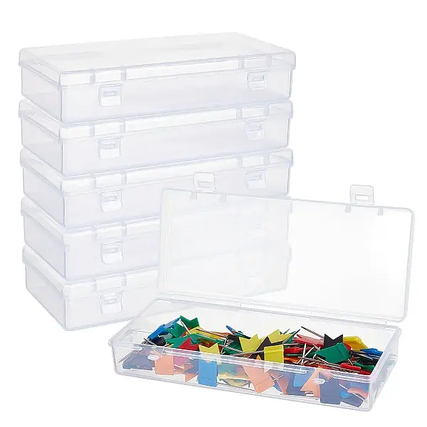 Plastic Bead Containers with Hinged Lid