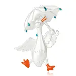 Duck Holding Umbrella Enamel Pins