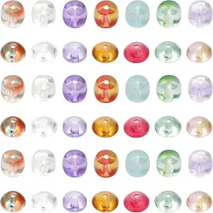280pcs 14 Style Transparent Glass Beads