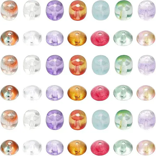 280pcs 14 Style Transparent Glass Beads