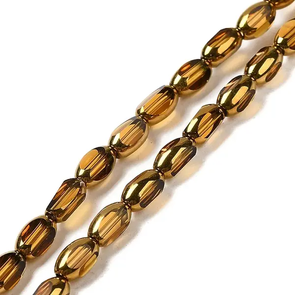 Electroplate Transparent Glass Beads Strands